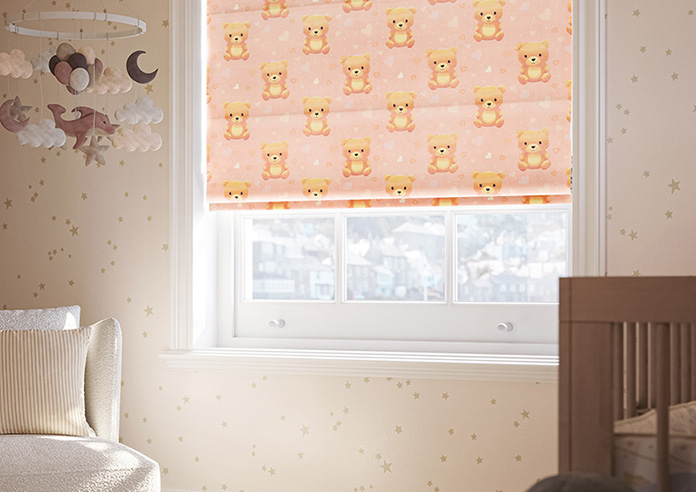 Little Bear, Peach Sorbet - Roman Blind - Image 5